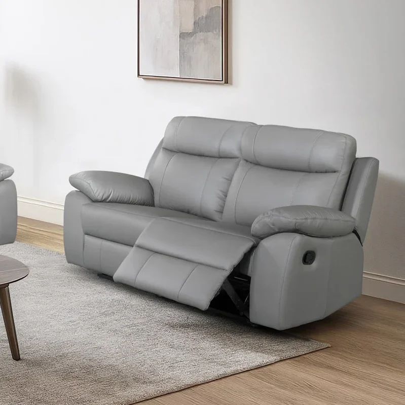 Latrobe 2 Seater Leather Recliner Lounge - Image 3