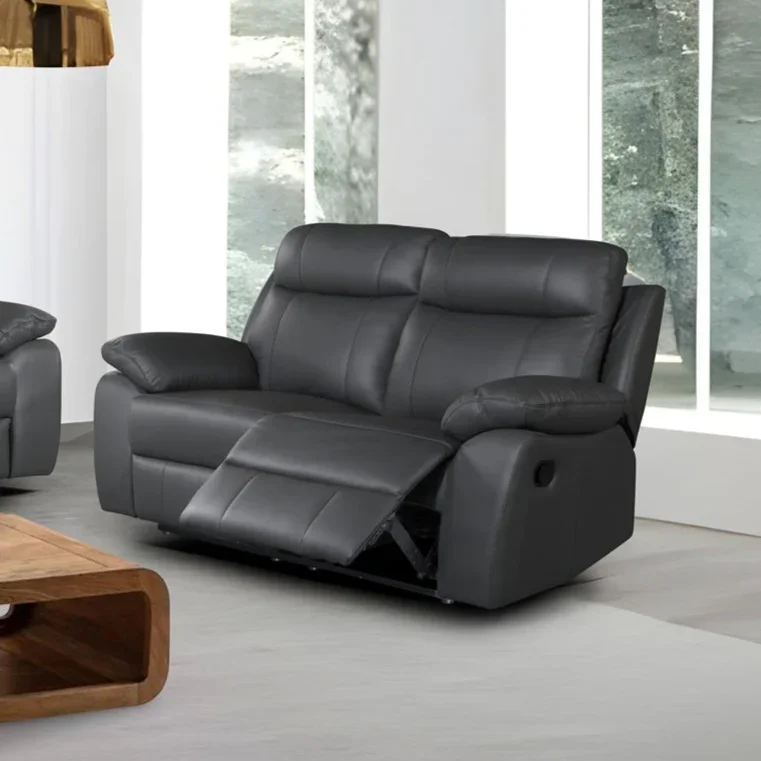 Latrobe 2 Seater Leather Recliner Lounge - Image 4