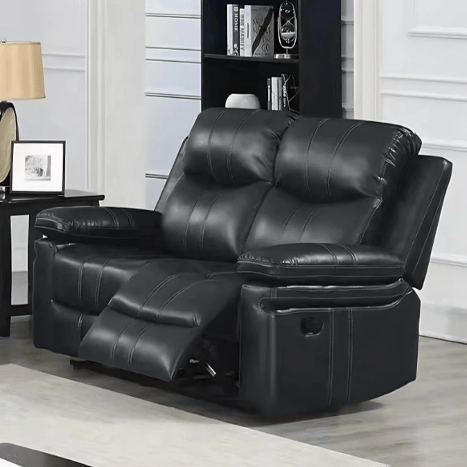 Sutton 2 Seater Air Leather Recliner Lounge - Image 3